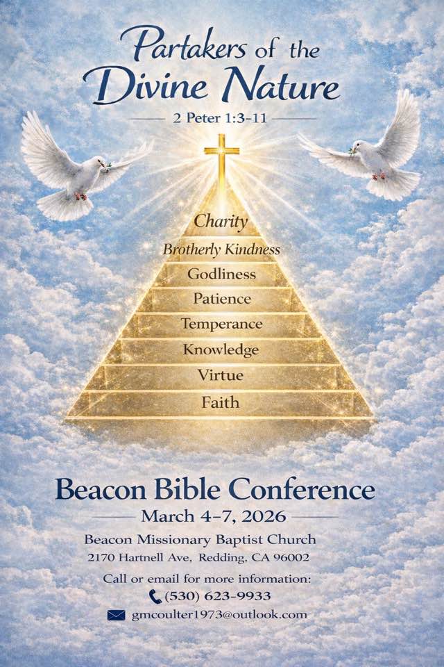 flyer with verses 2 Peter 1:3-11 and Beacon contact info